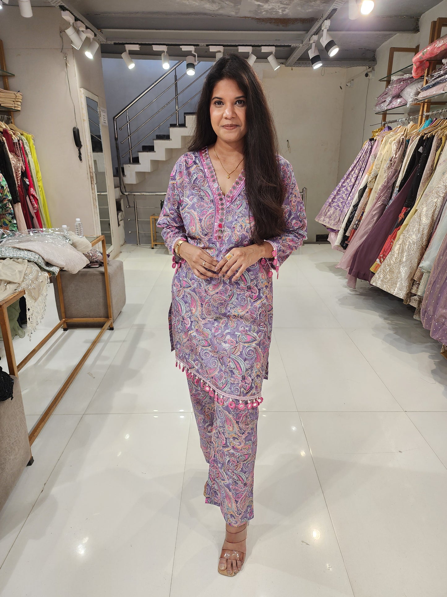 Taasels mirror cotton kalamkari co-ord set