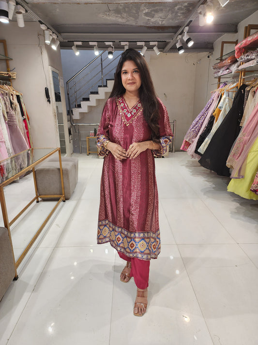 Gajji silk co-ord set