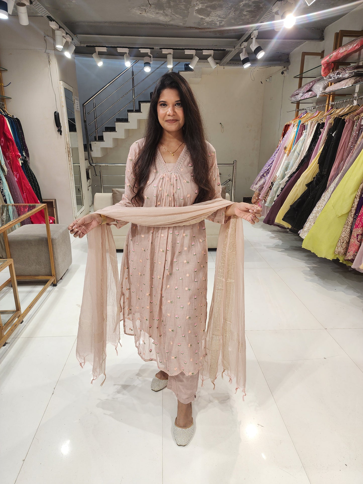 Mull embroided 3pc co-ord set