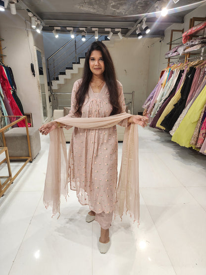 Mull embroided 3pc co-ord set