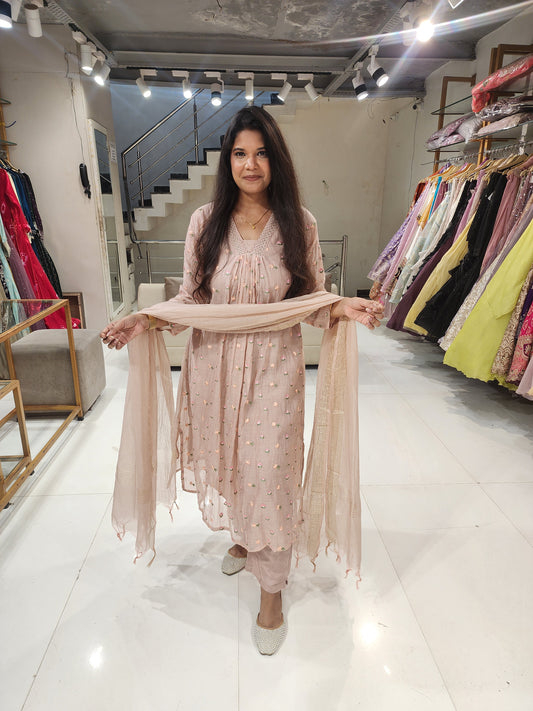 Mull embroided 3pc co-ord set