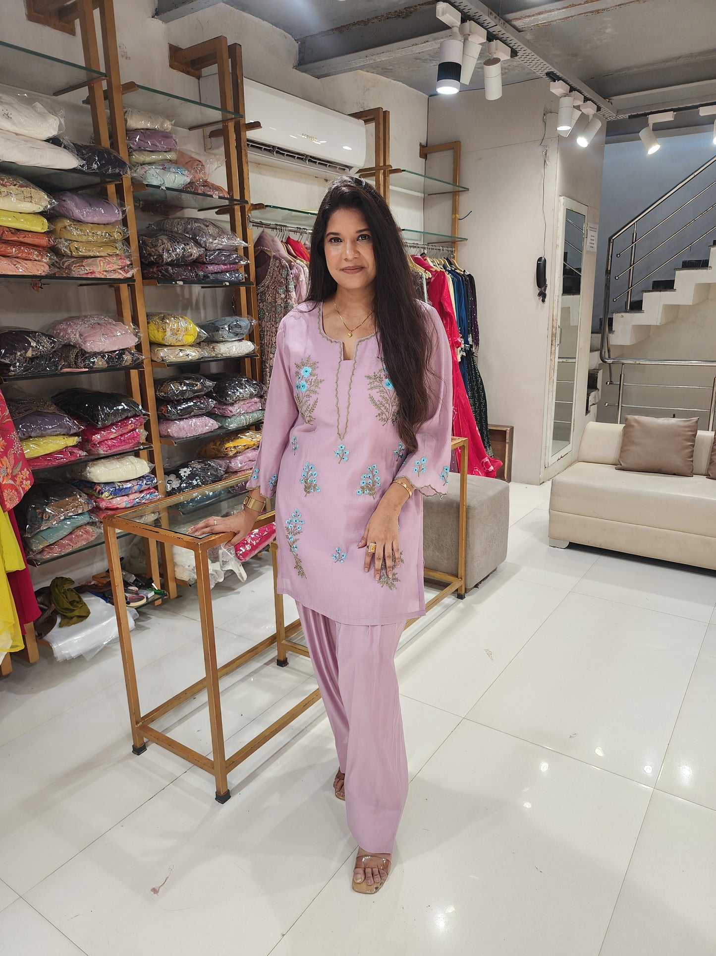 Embroided farshi salwar suit