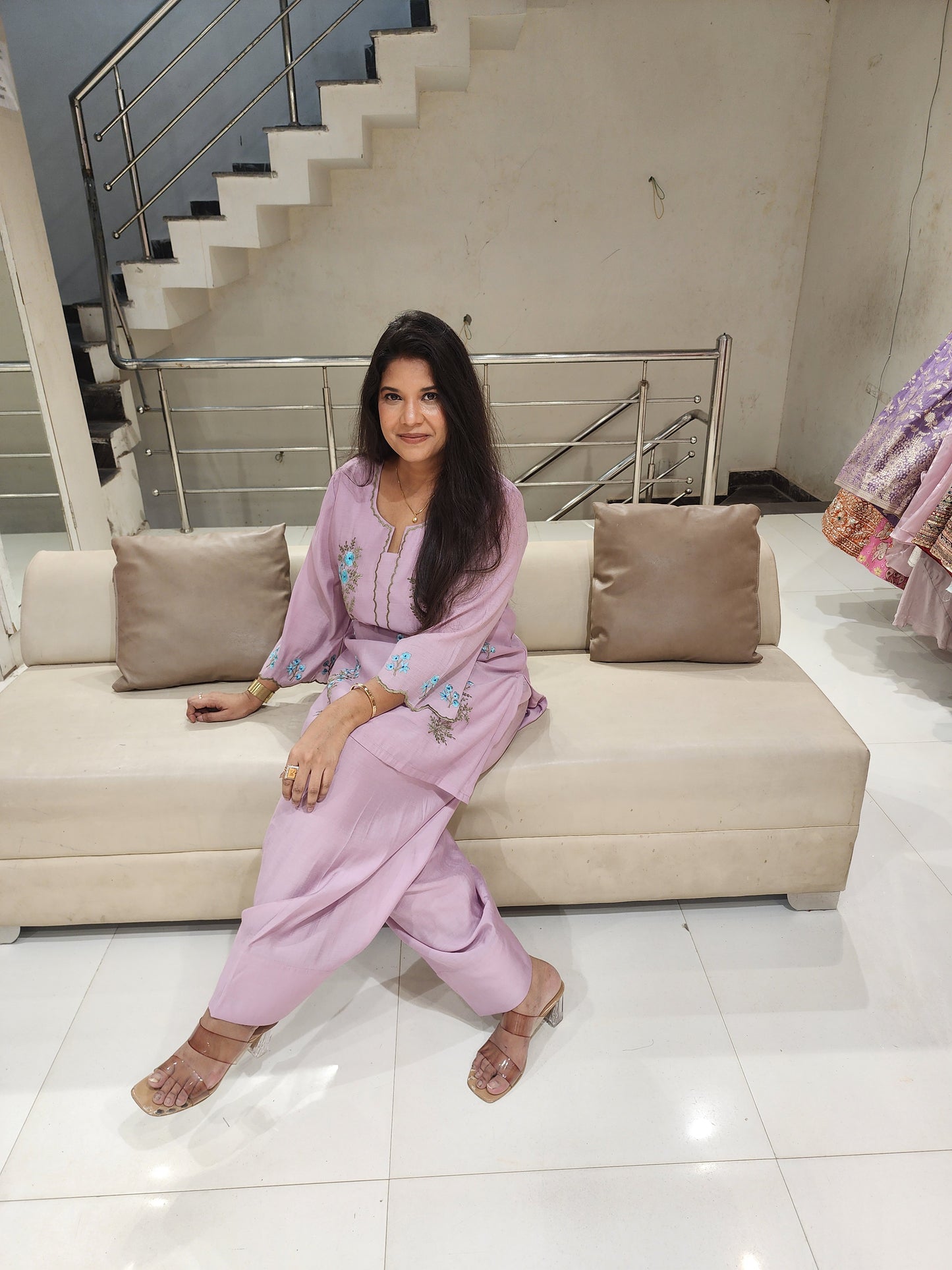 Embroided farshi salwar suit