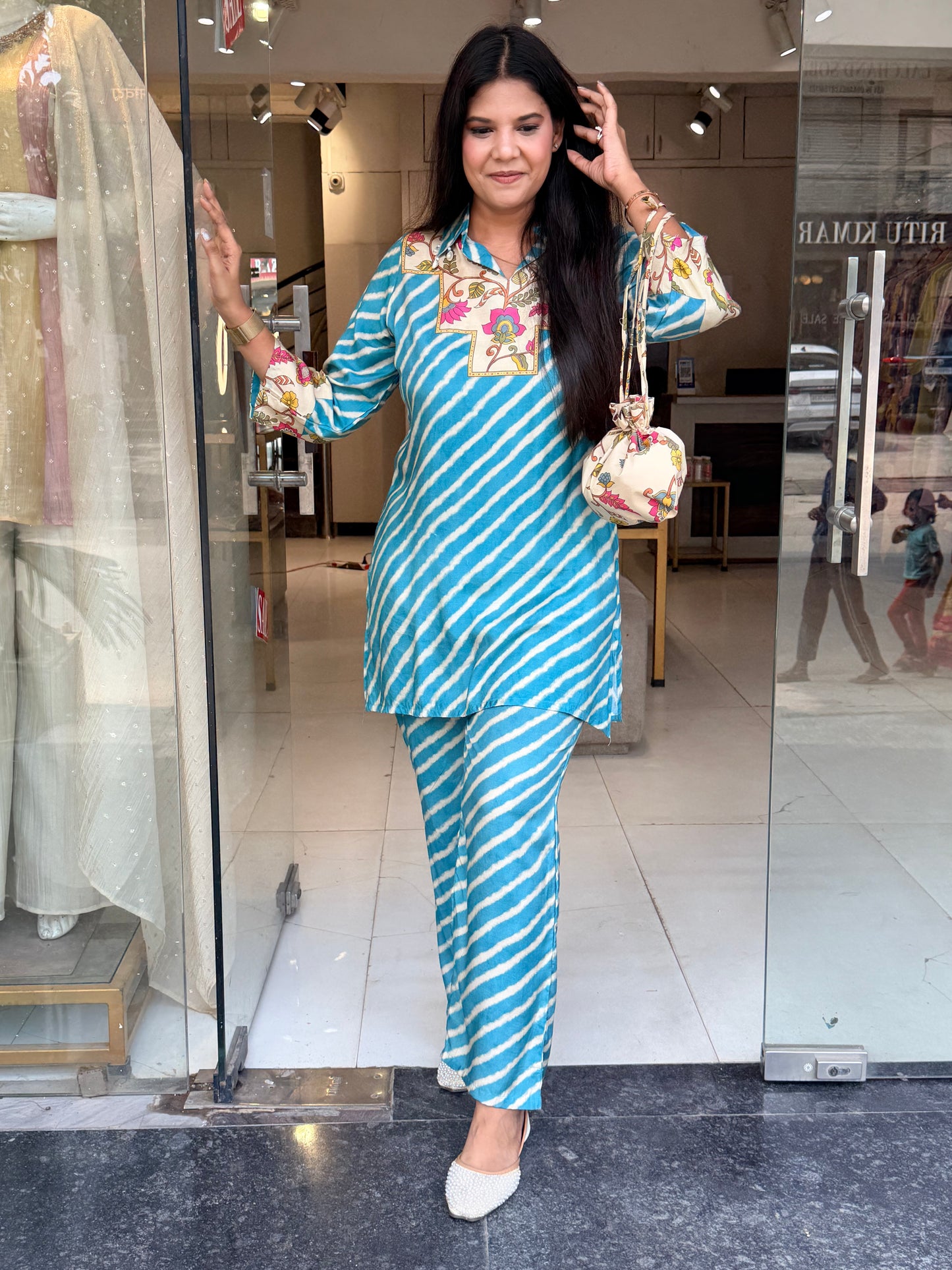 Leheriya muslim co-ord set