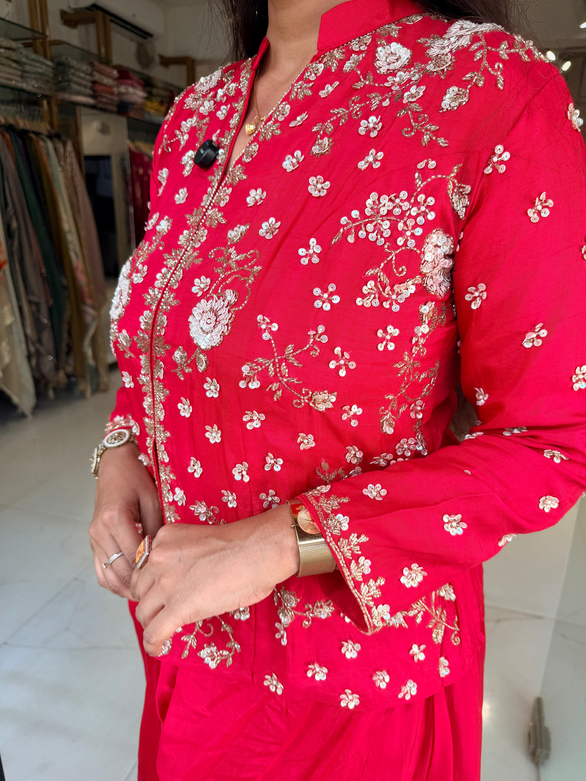 Designer cowl cut indowestern dress