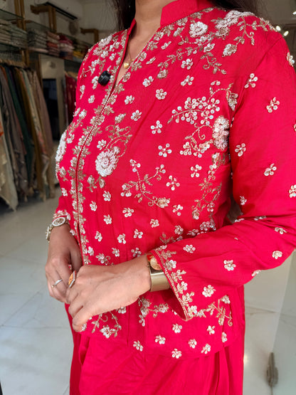 Designer cowl cut indowestern dress