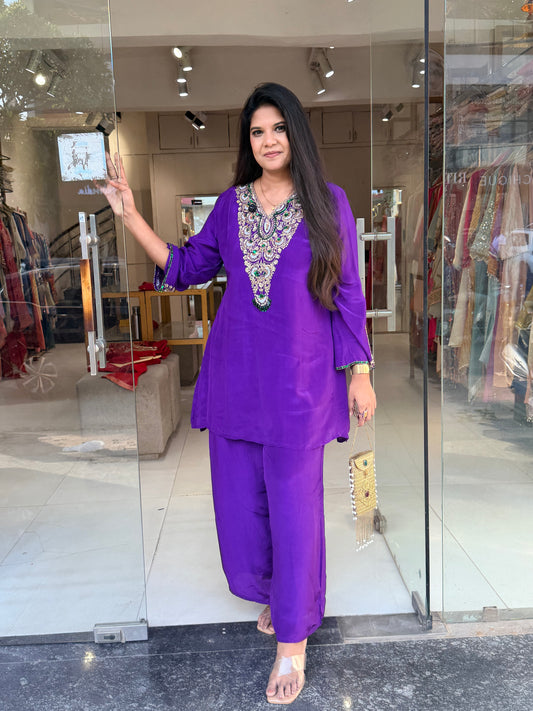 Purple crepe co-ord set