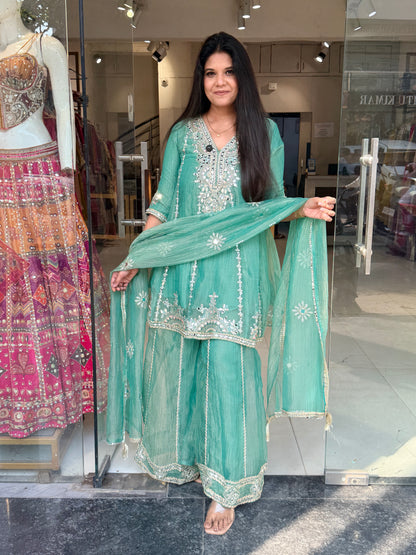 Mahira Real mirror short anarkali sharara suit