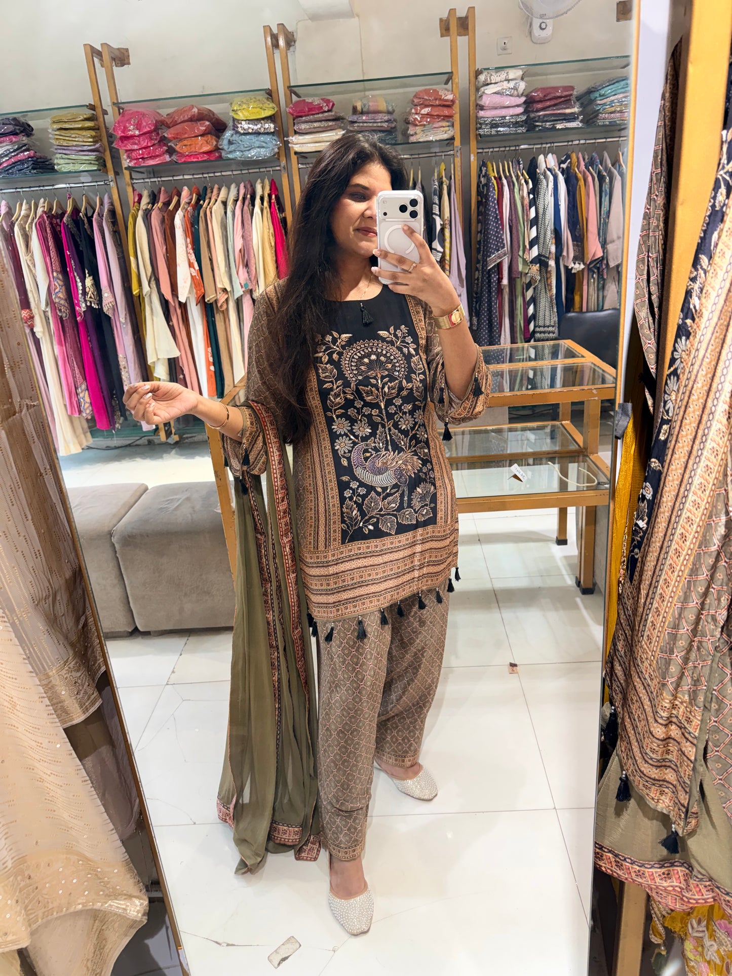 Crepe farshi salwar