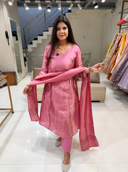 Pital tikka embroided a line suit