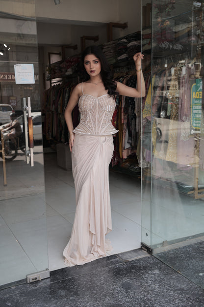 Corset cape indowestern dress