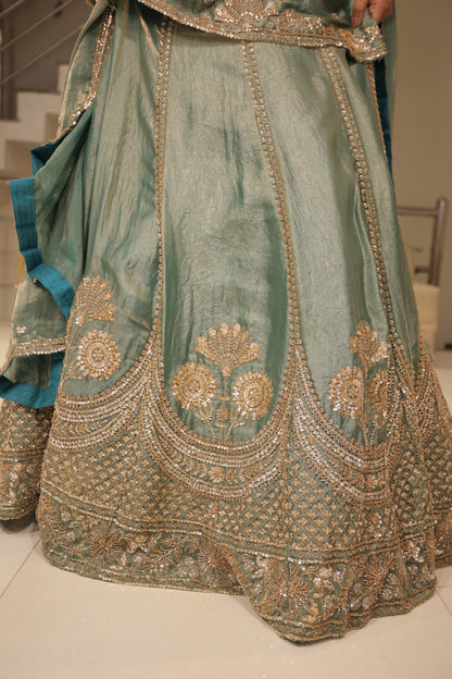 Long blouse indowestern lehenga set