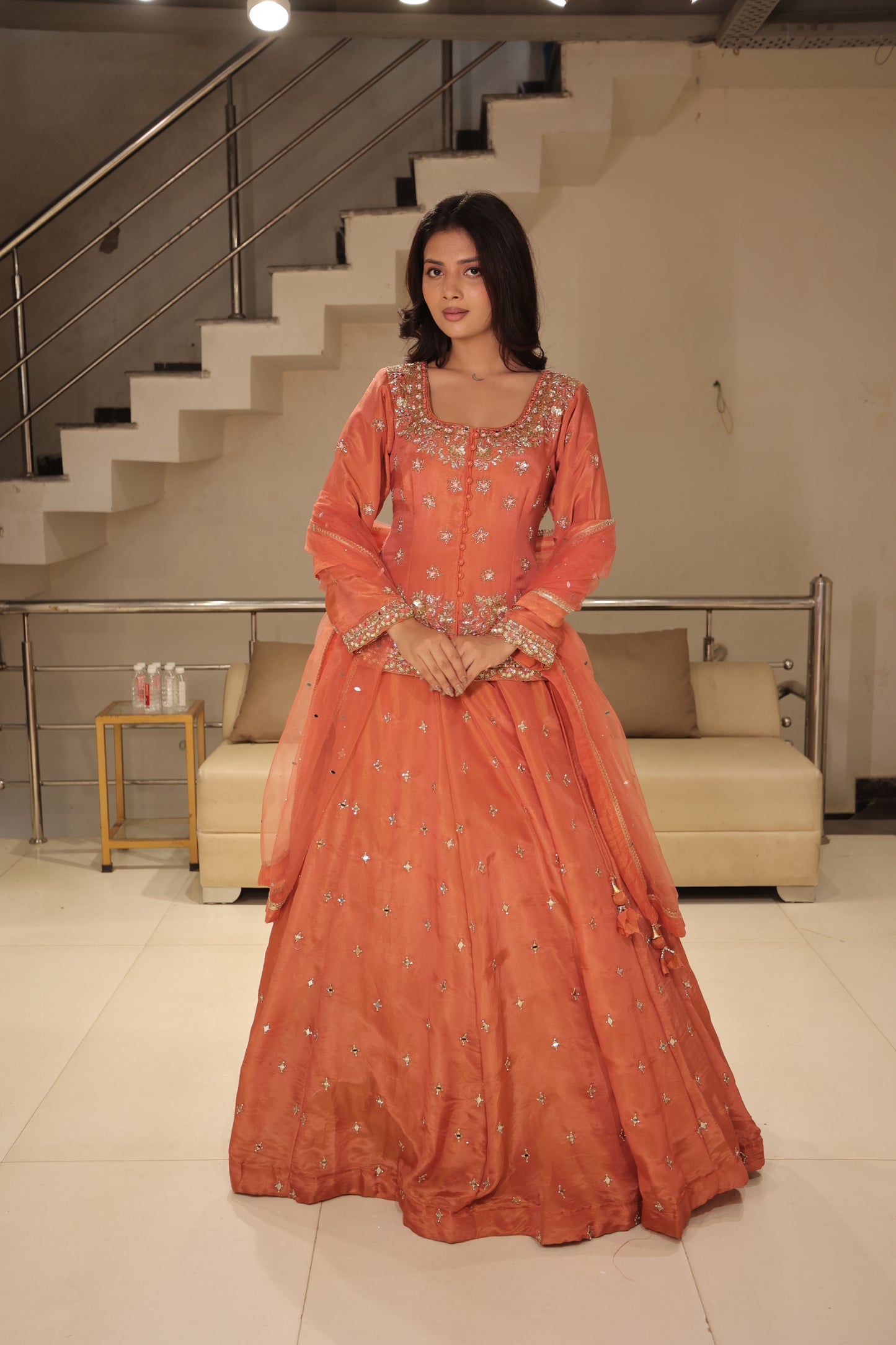 Long blouse indowestern dress