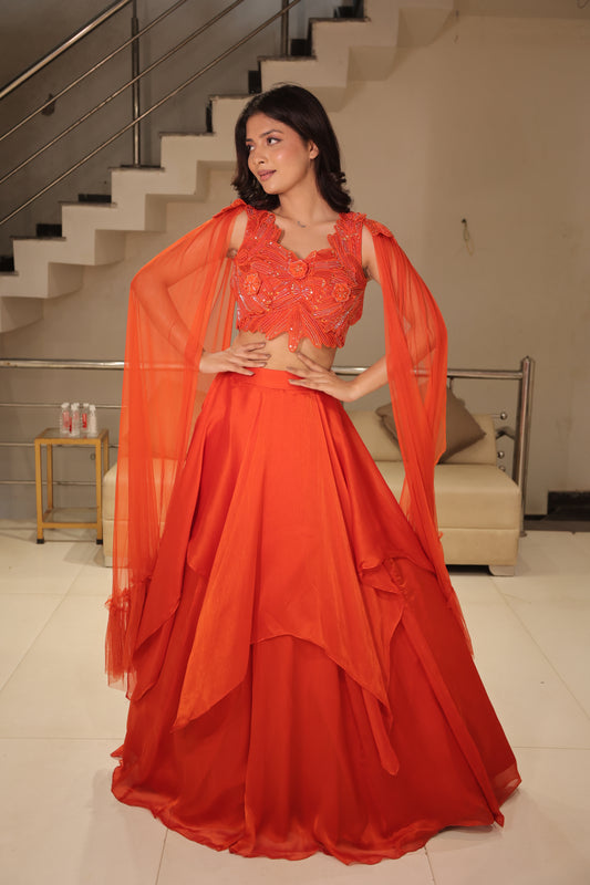 Butterfly indowestern lehenga set