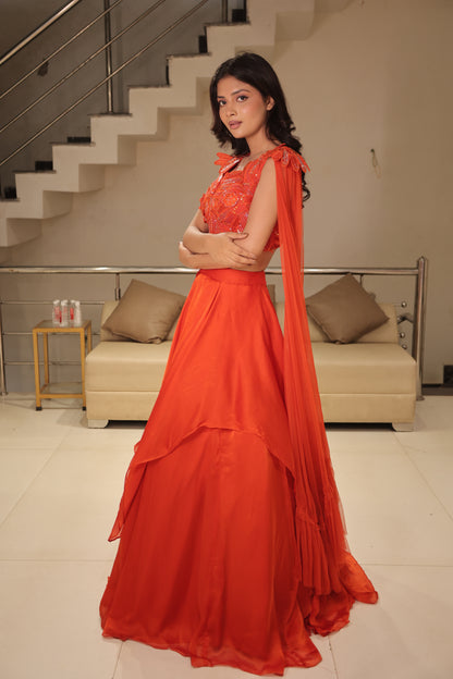 Butterfly indowestern lehenga set