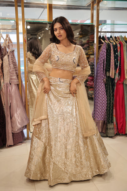 Gold embelisshed lehenga set