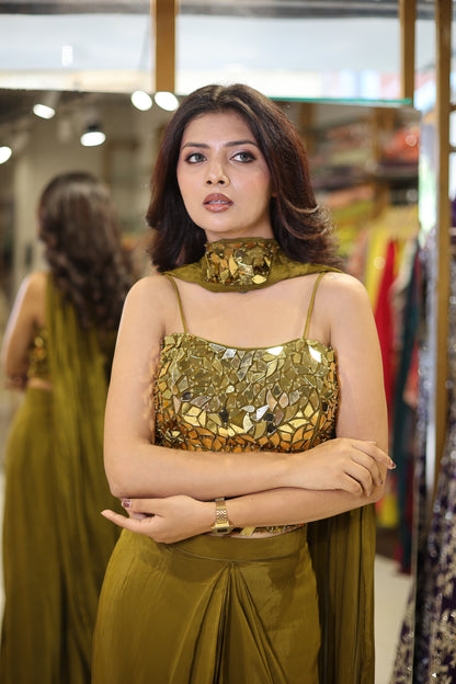 Bling blouse Drape saree