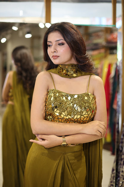 Bling blouse Drape saree