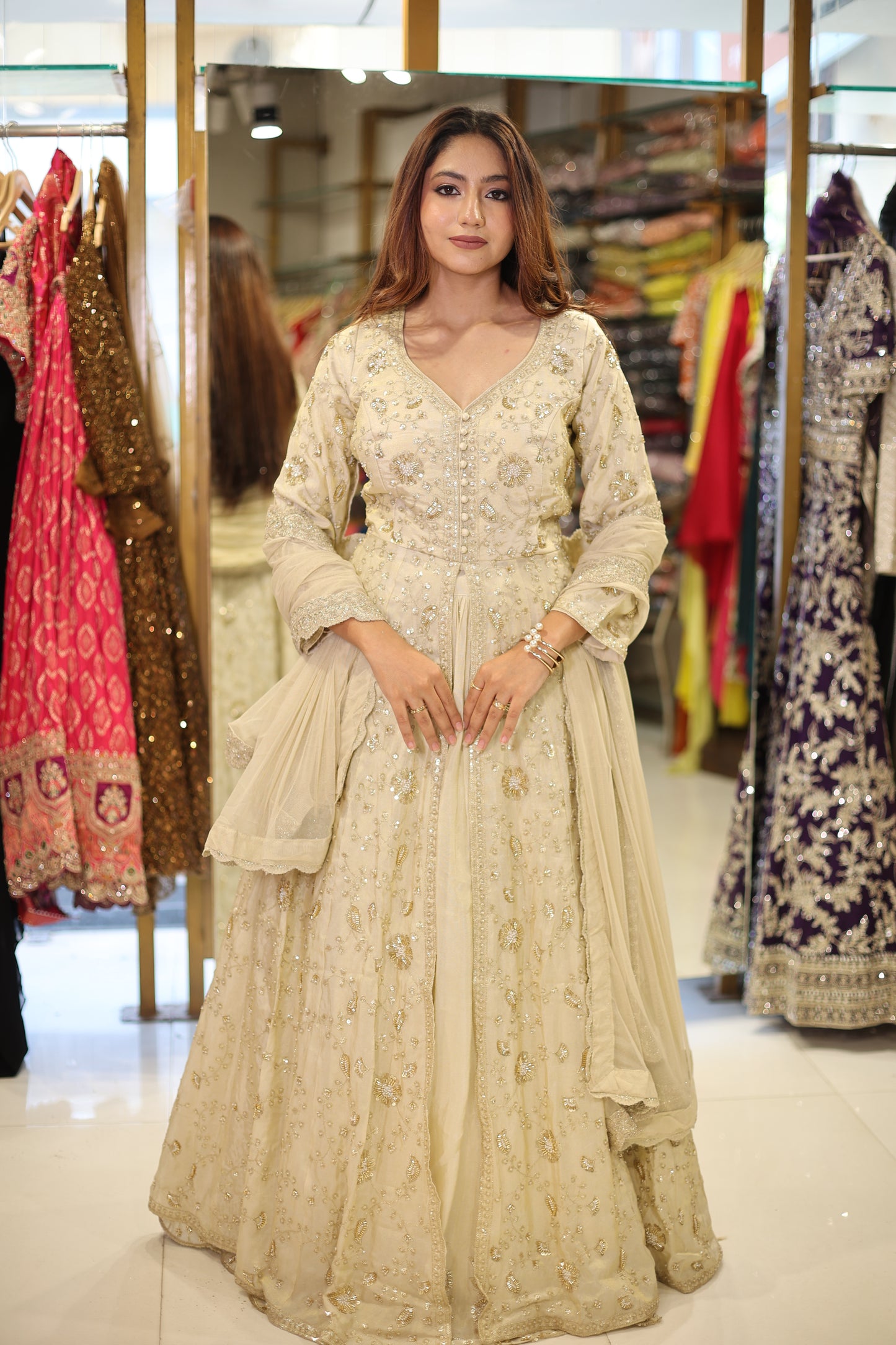 Mahira Centre slit indowestern dress