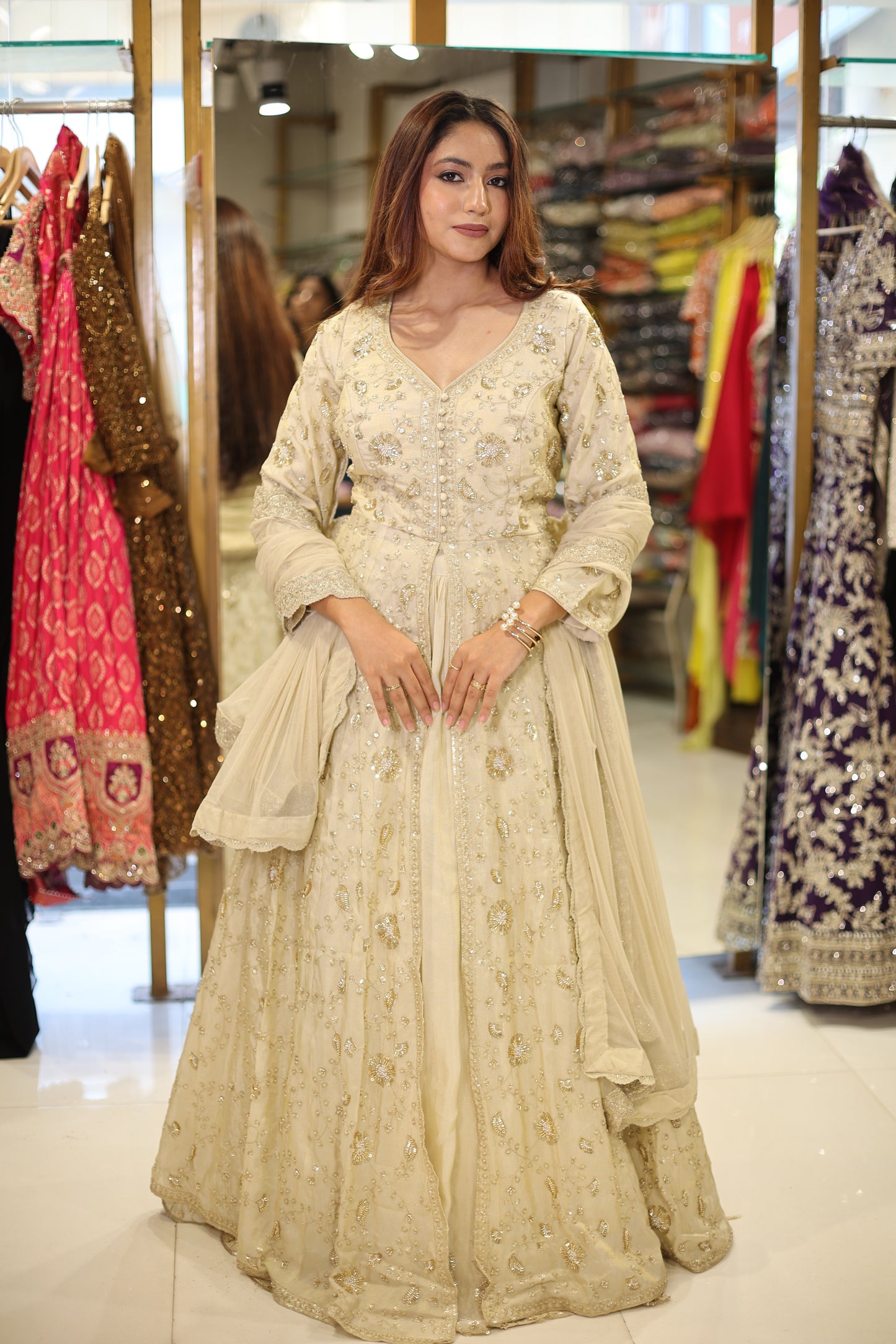 Mahira Centre slit indowestern dress