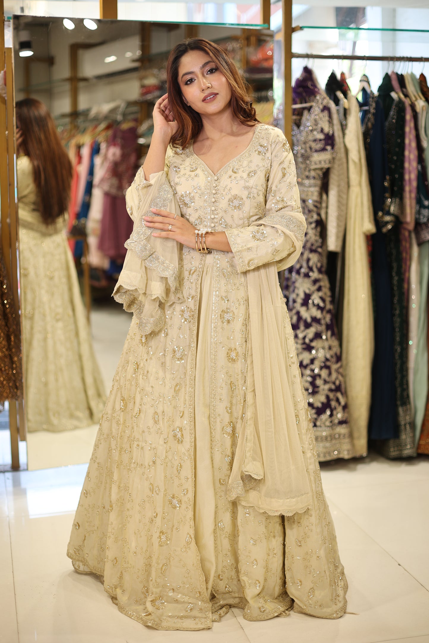 Mahira Centre slit indowestern dress