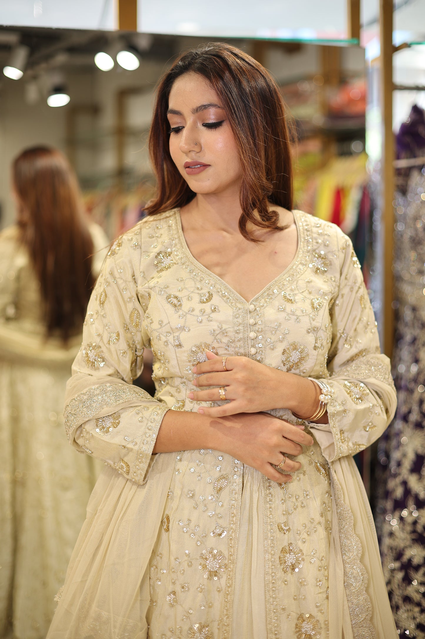Mahira Centre slit indowestern dress