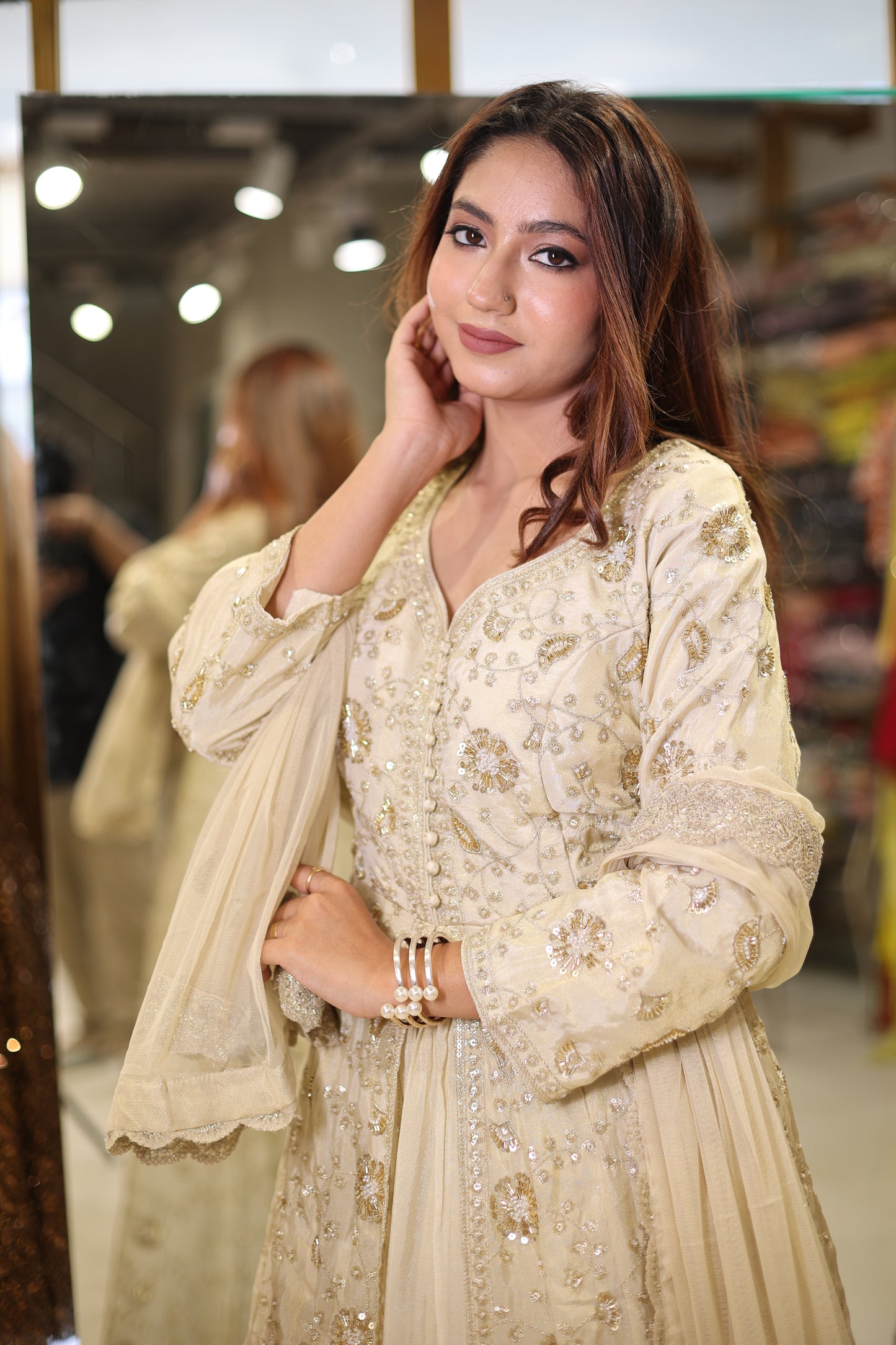 Mahira Centre slit indowestern dress