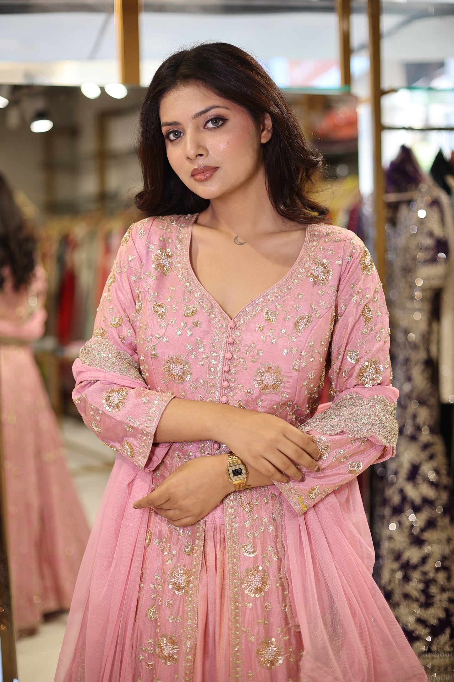 Mahira Centre slit indowestern dress