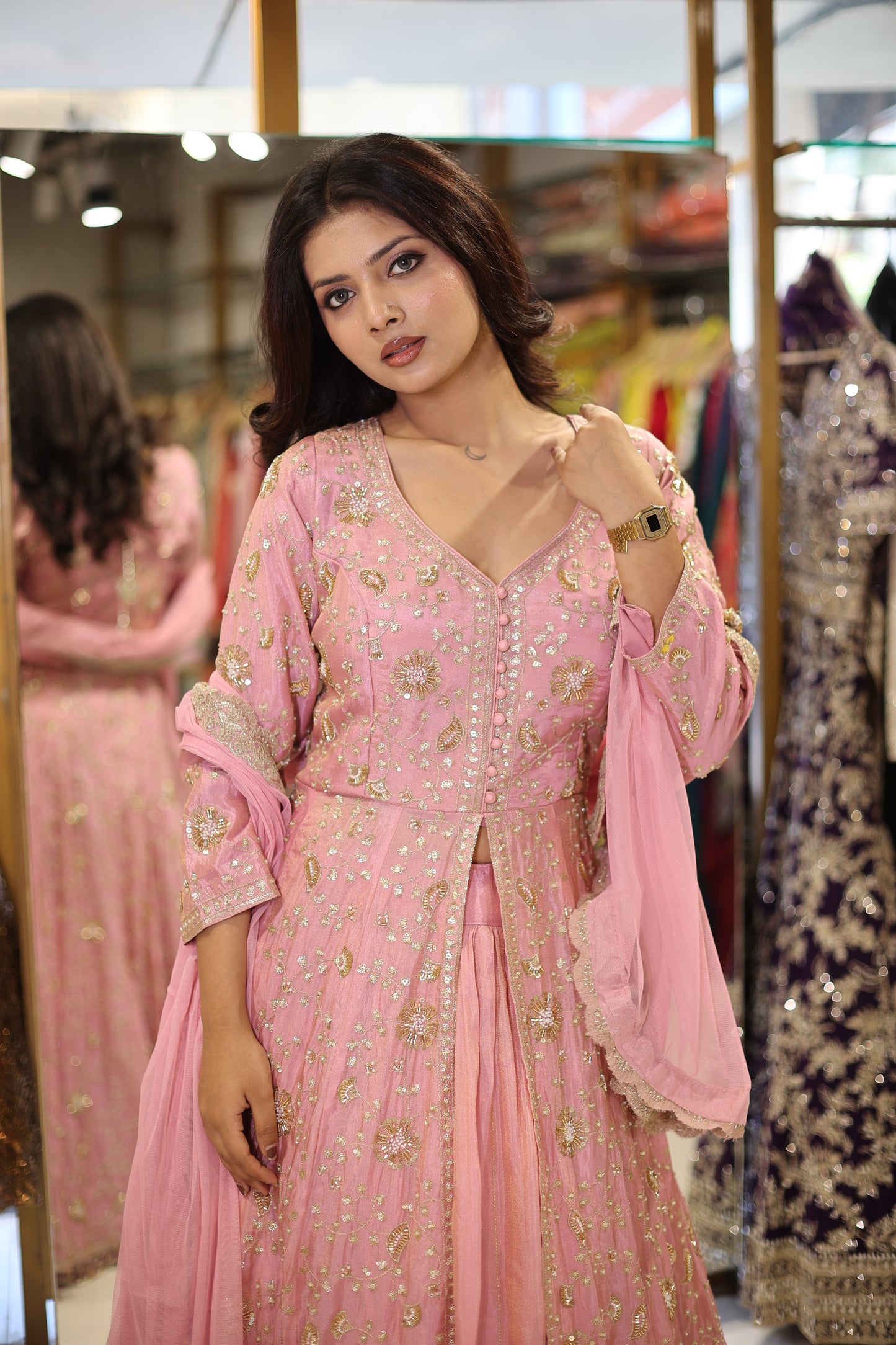 Mahira Centre slit indowestern dress
