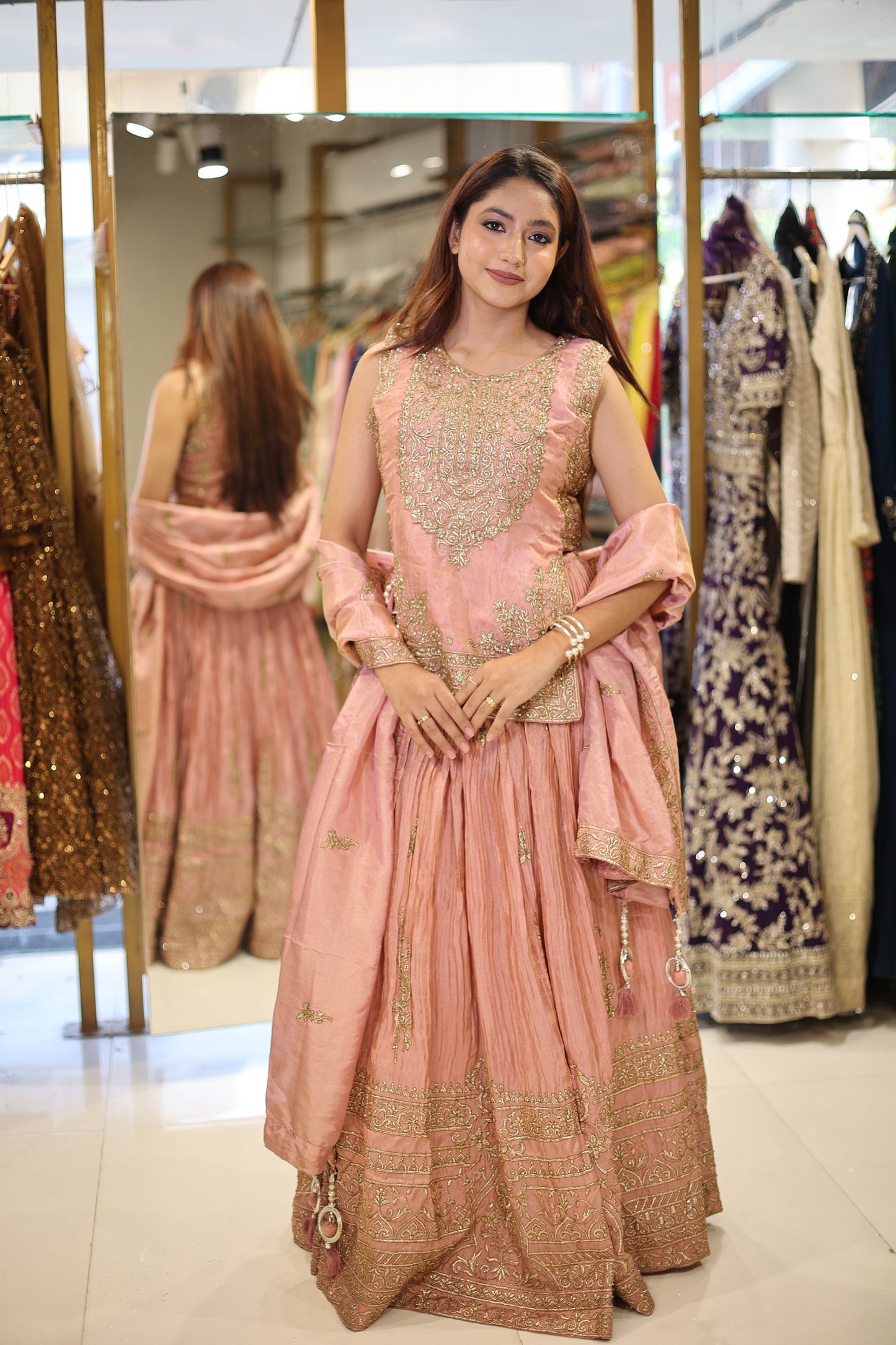 Side cut indowestern dress