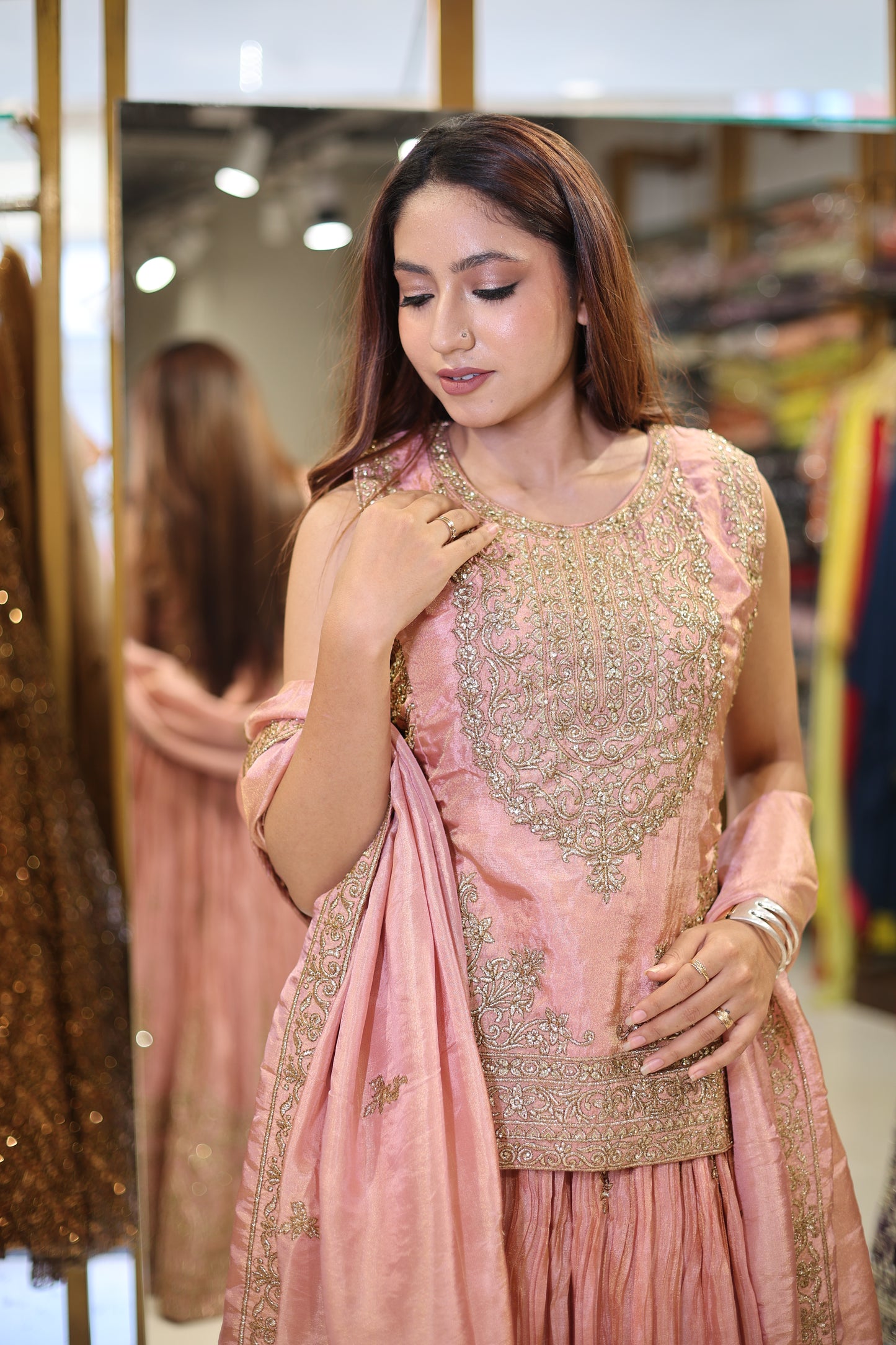 Side cut indowestern dress