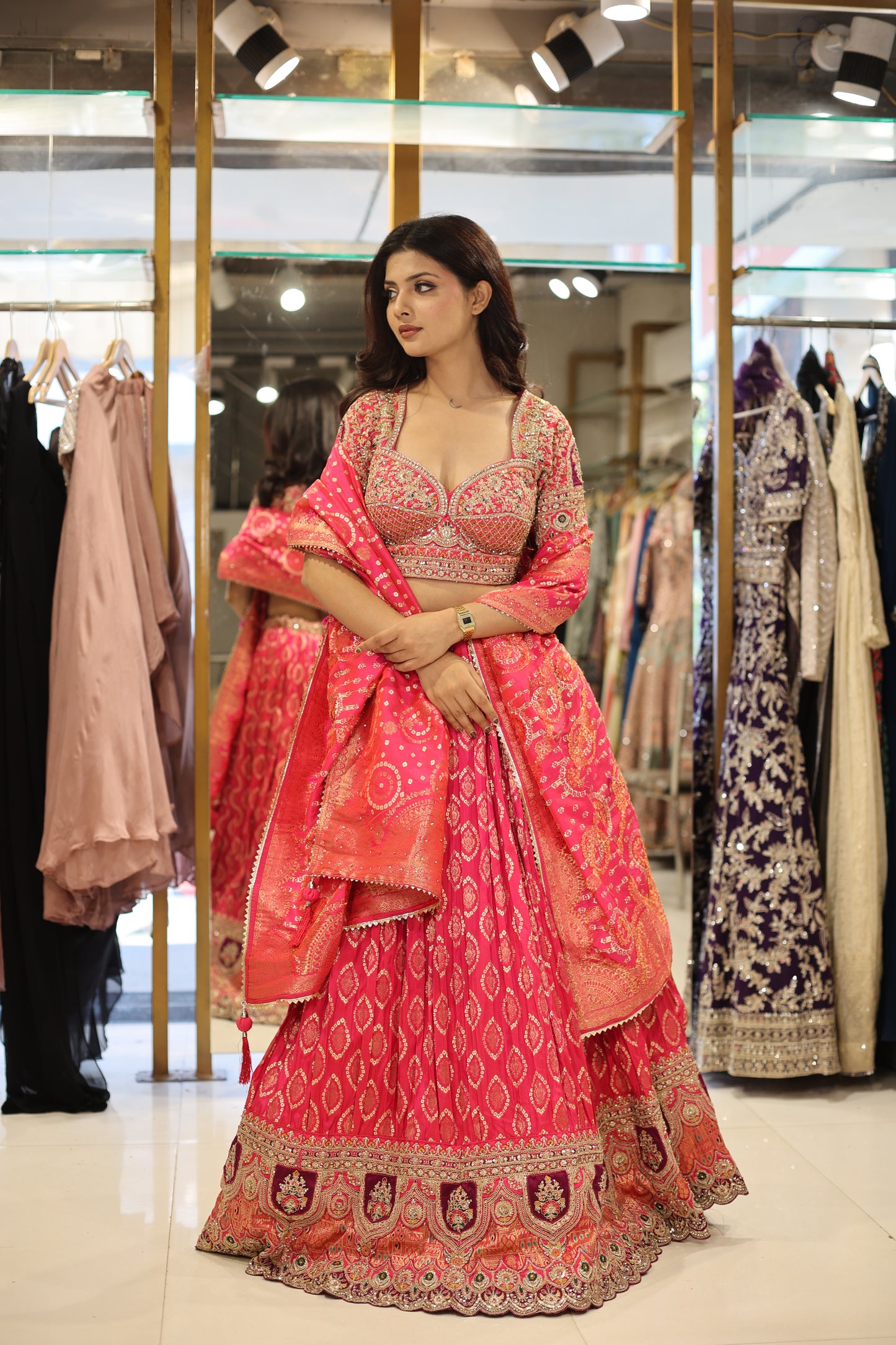 Weaving lehenga set