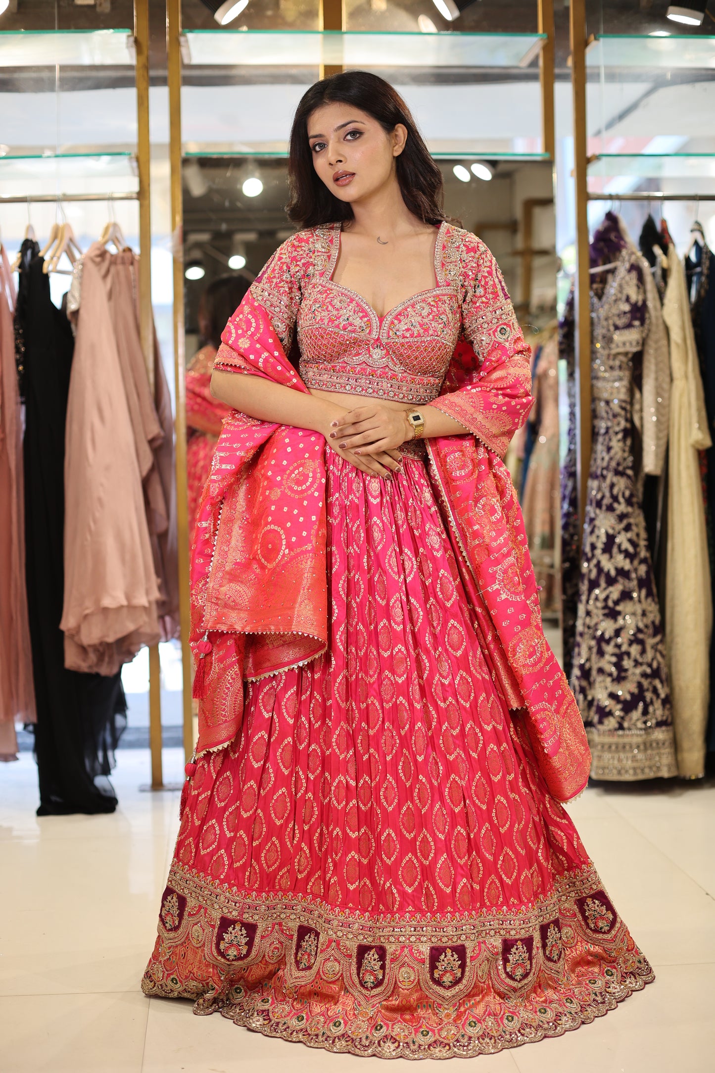 Weaving lehenga set