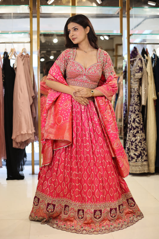 Weaving lehenga set