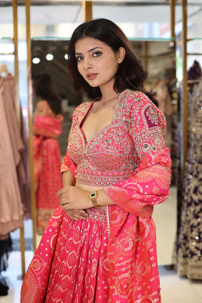 Weaving lehenga set