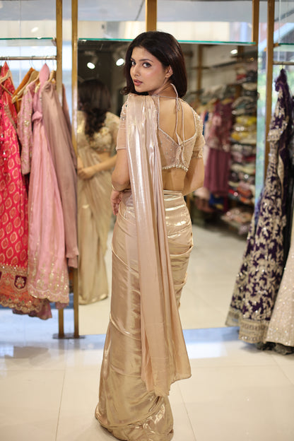 Jewel work drape saree
