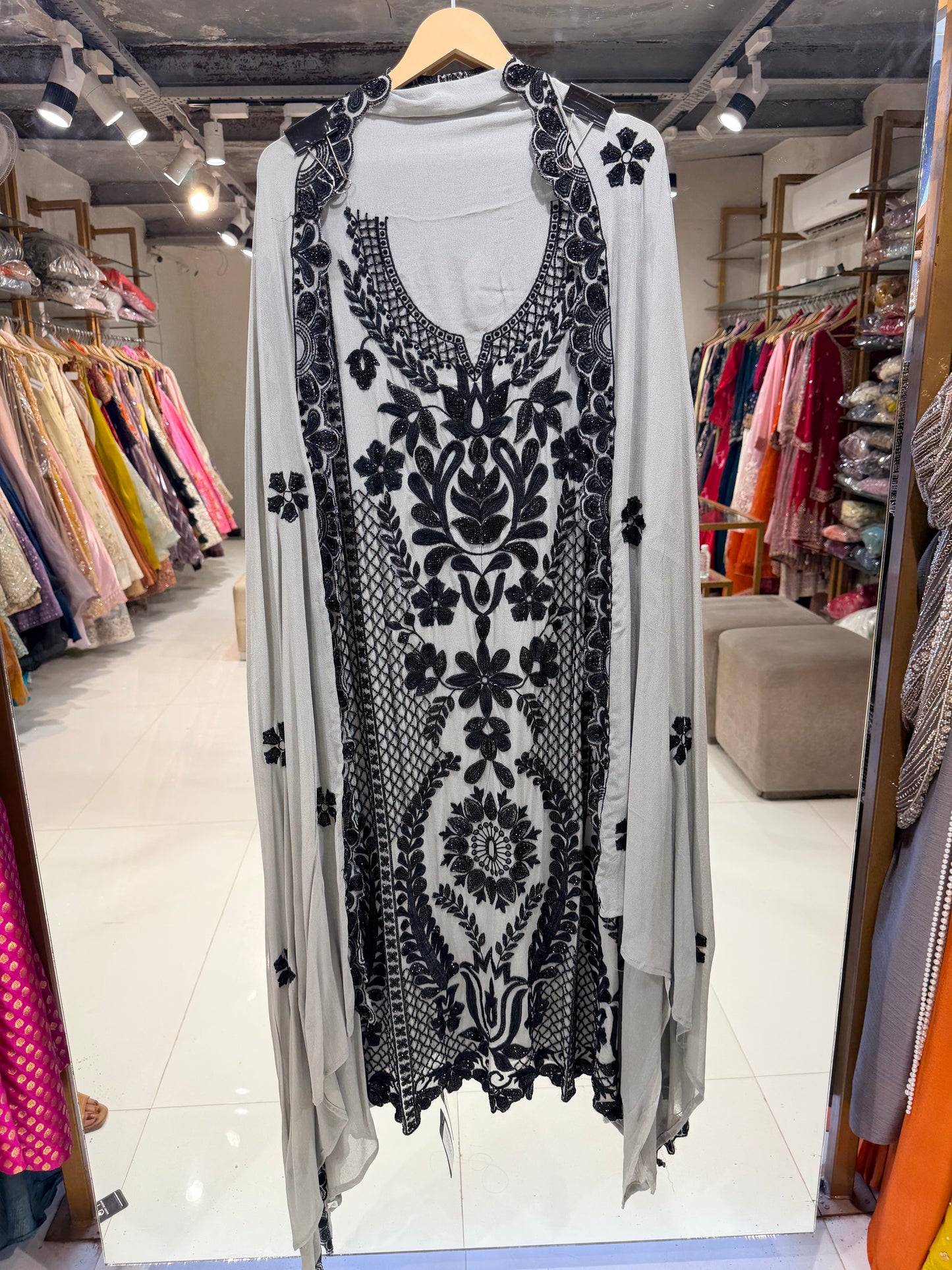 Georgette embroided beads unstitched suits