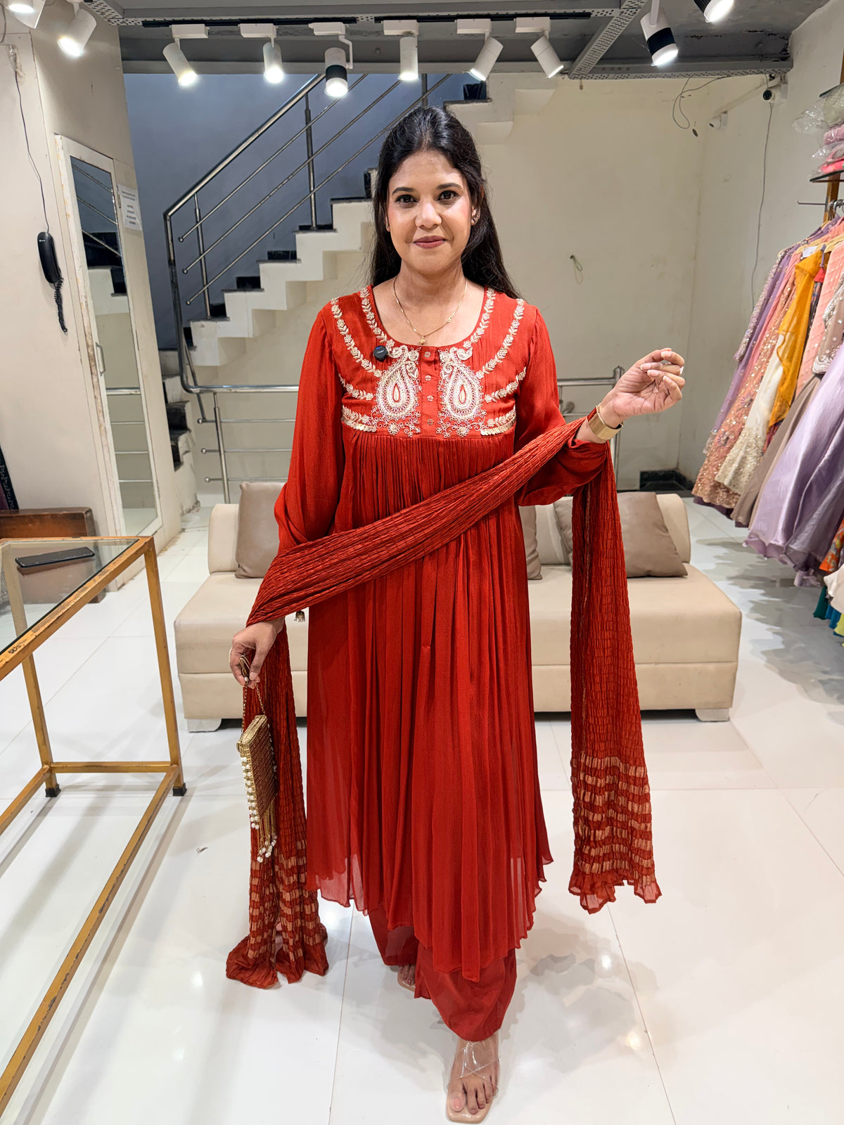 Chinon anarkali suit