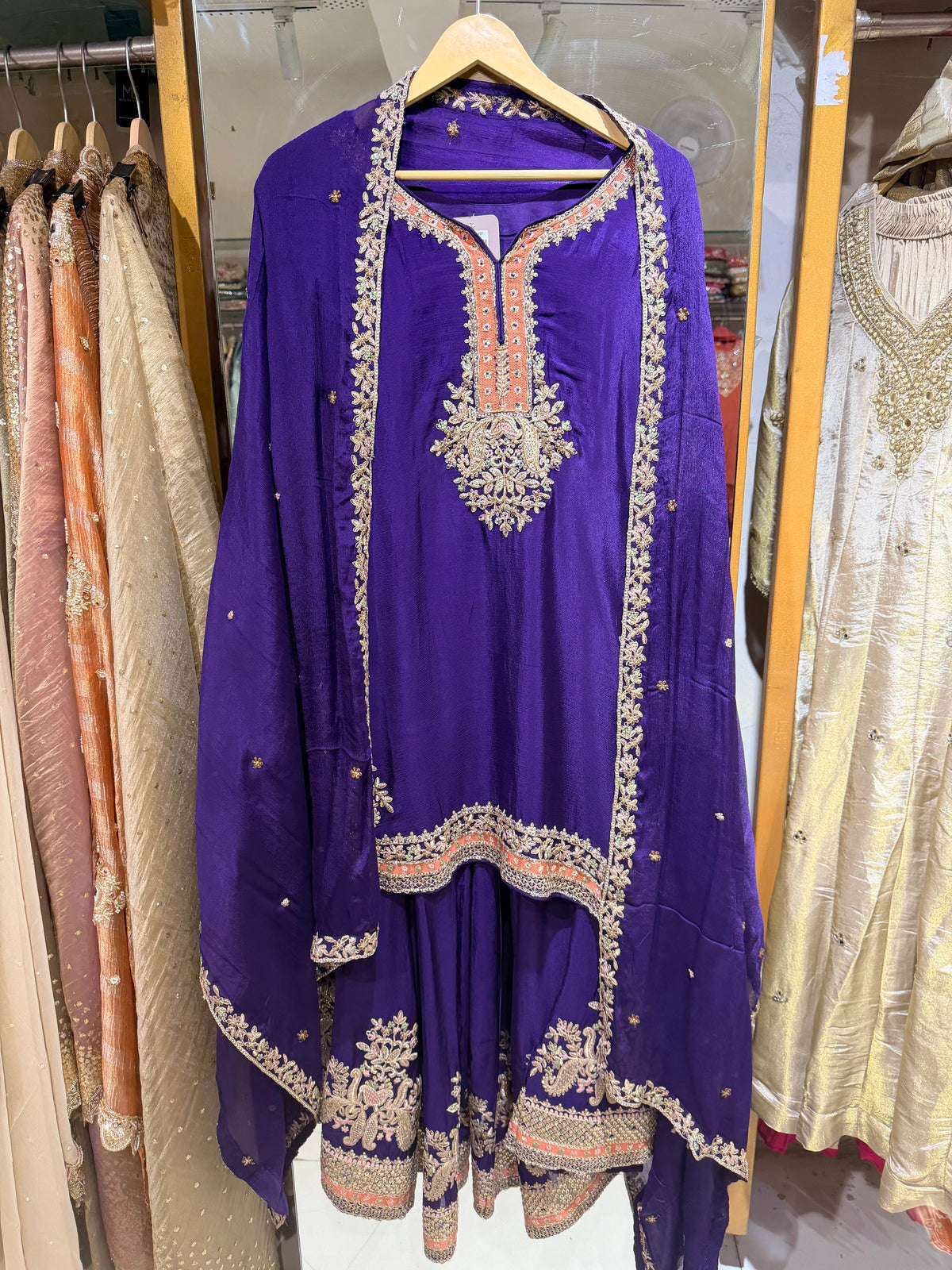 Apple cut sharara suit