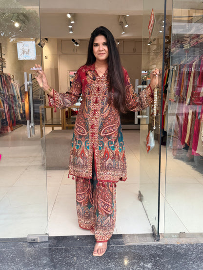 Digital print crepe co-ord set