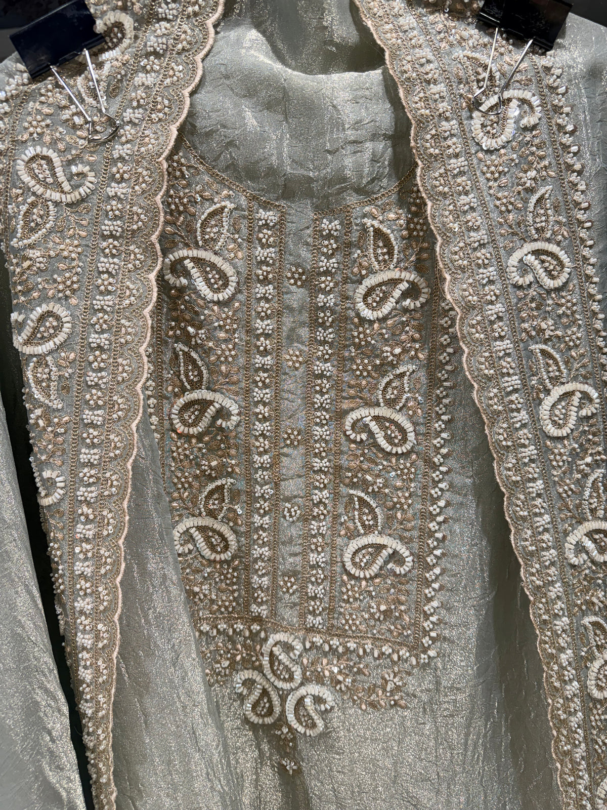 Embroided unstitched suit