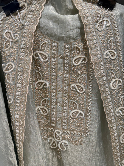 Embroided unstitched suit