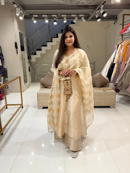 Celebrity inspired plazo anarkali suit