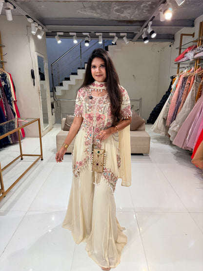 Kohinoor embroided sharara suit