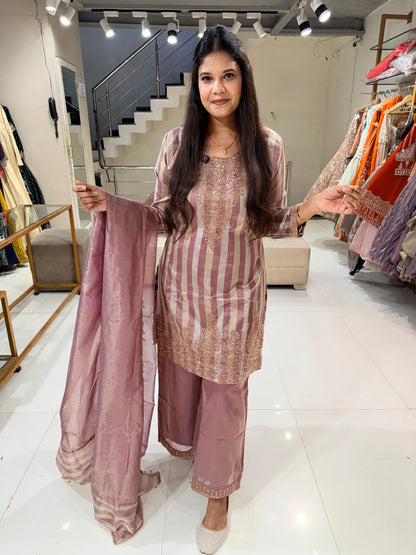 Striped sharara suit