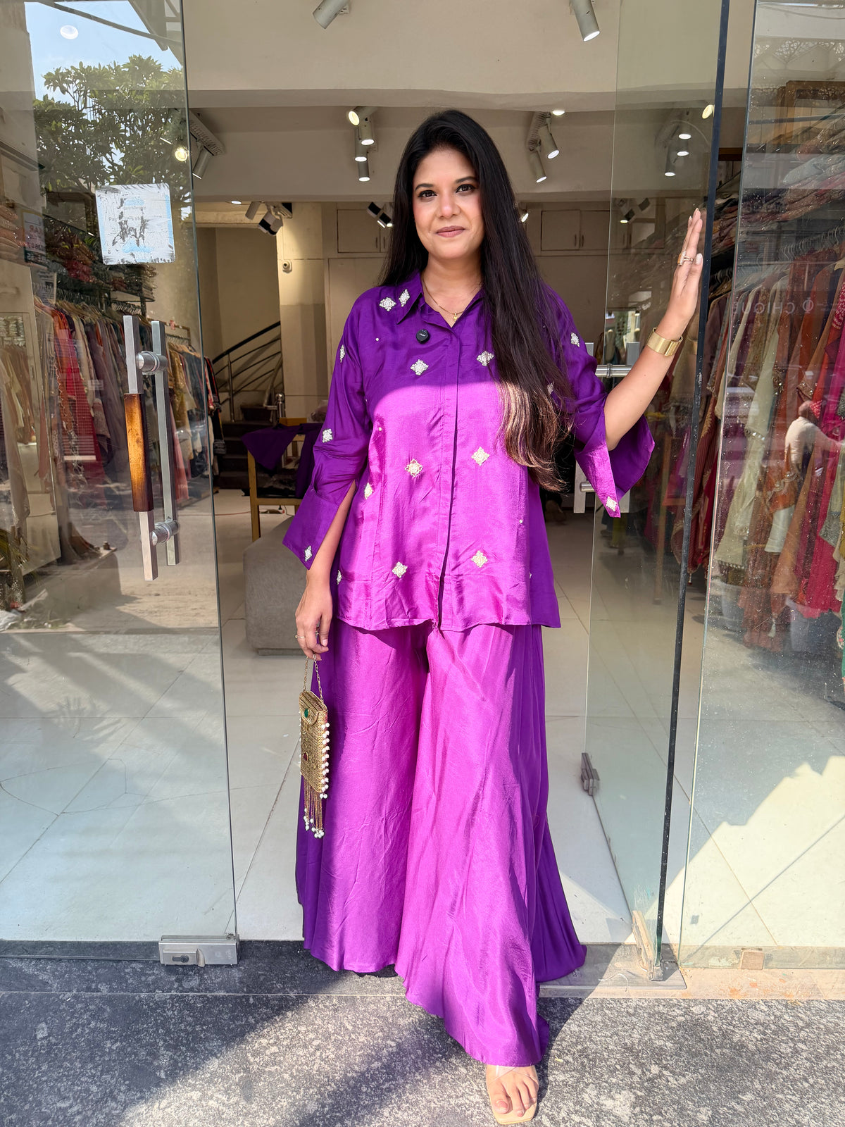 Purple baggy co-ord set
