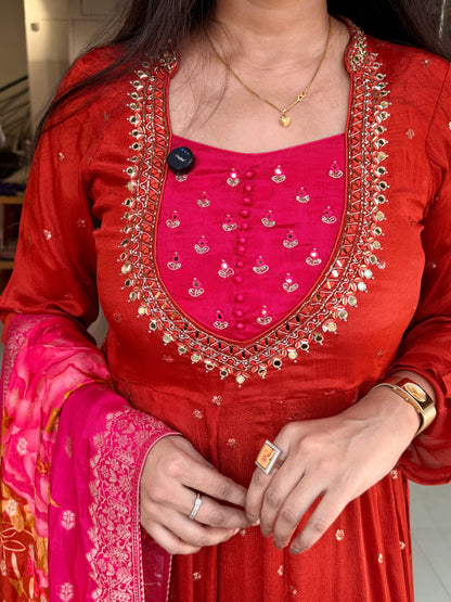 Chinon anarkali suit