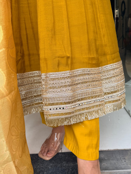Surat mull chanderi anarkali suit