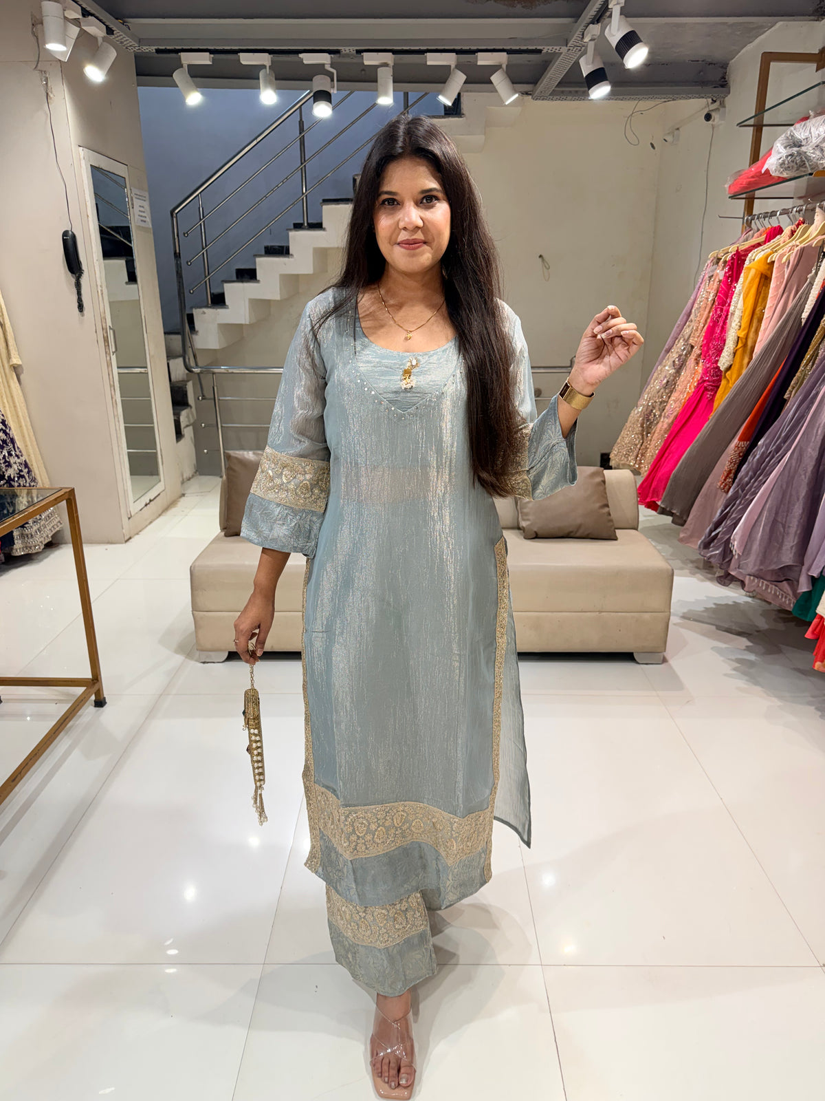 Bustier powder blue  3pc co-ord set