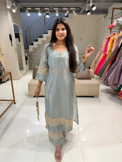 Bustier powder blue  3pc co-ord set